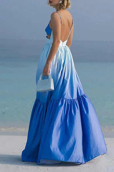 Odalis® | Sexy sling dresses with gradient pleat and V-neck