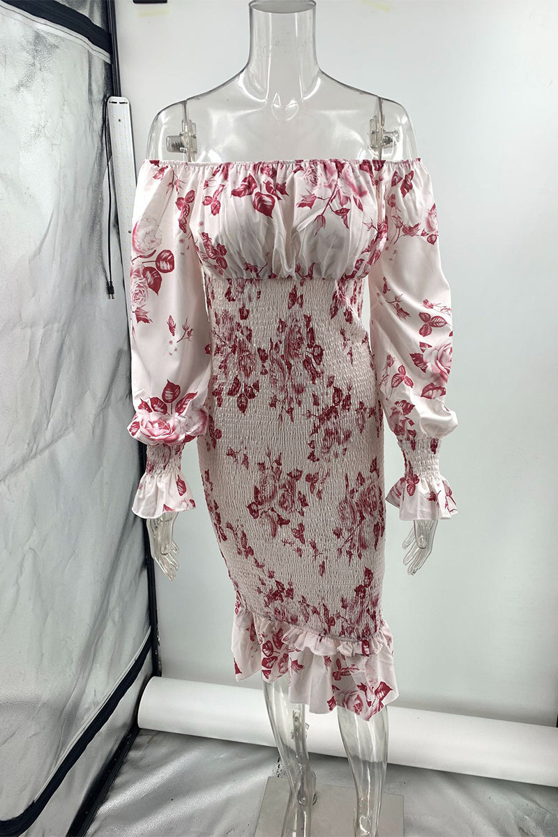 Yara® | Sexy floral patchwork dresses with off-the-shoulder wrap skirt