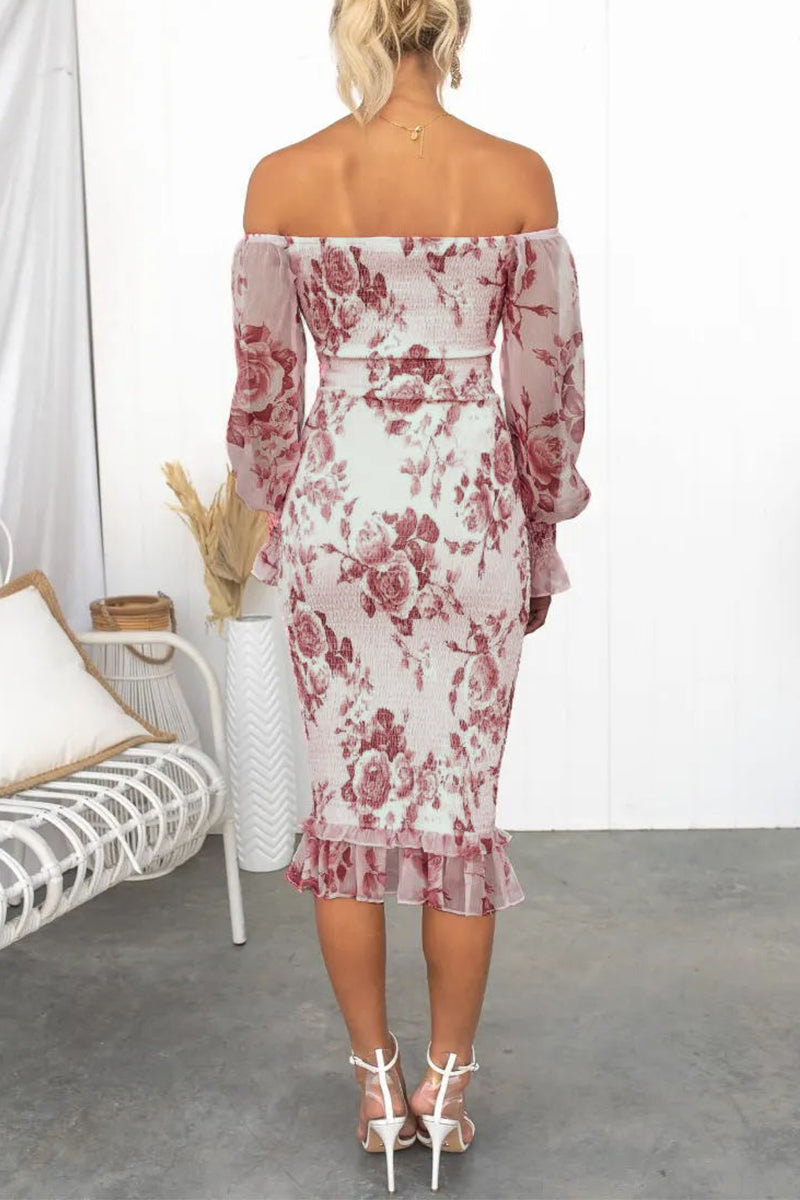 Yara® | Sexy floral patchwork dresses with off-the-shoulder wrap skirt