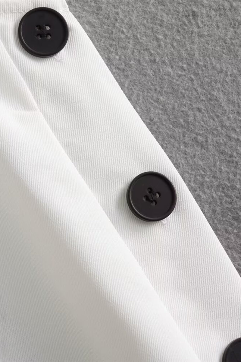 Salomé® | Casual simple solid color sleeveless dresses with slit and O-neck