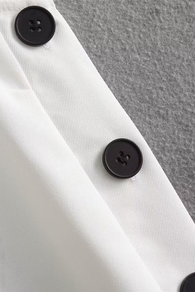 Salomé® | Casual simple solid color sleeveless dresses with slit and O-neck