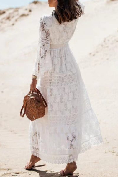 Rocio® | Sweet, elegant dresses with solid lace and hollow out V-neck in A-line