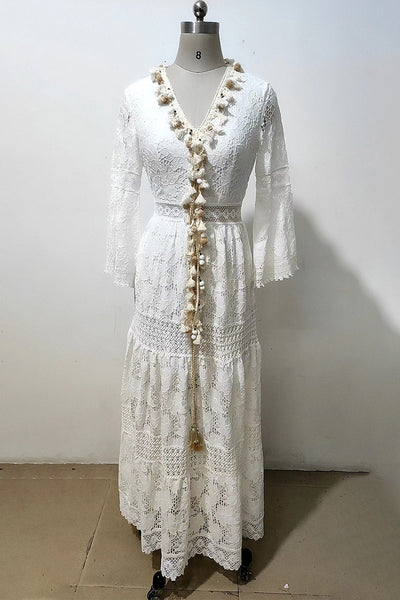 Rocio® | Sweet, elegant dresses with solid lace and hollow out V-neck in A-line