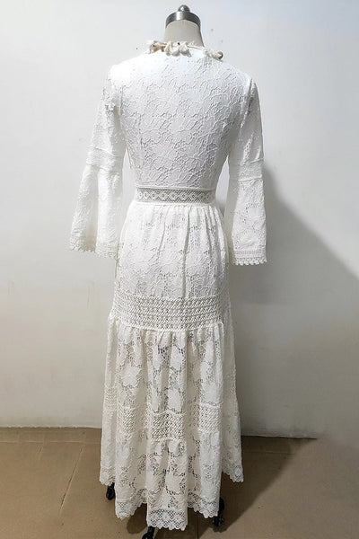 Rocio® | Sweet, elegant dresses with solid lace and hollow out V-neck in A-line