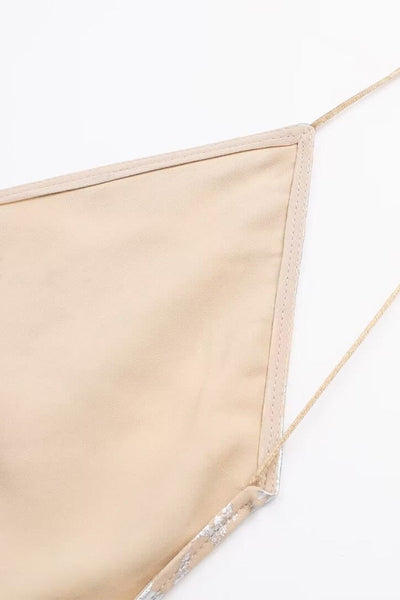 Nélida® | Sexy bronzing backless V-neck one tier skirt dresses