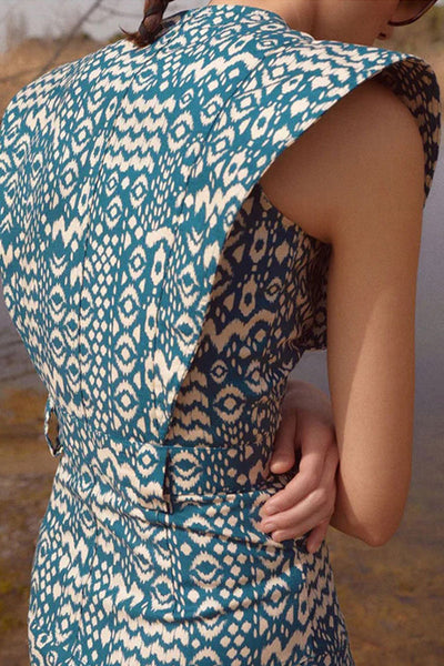 Norma® | Elegant dresses with floral pocket buttons, O-neck and one-tier skirt