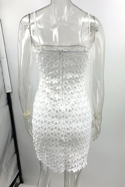 Leire® | Sexy dresses with solid color hollow out lace skirt and one tier skirt