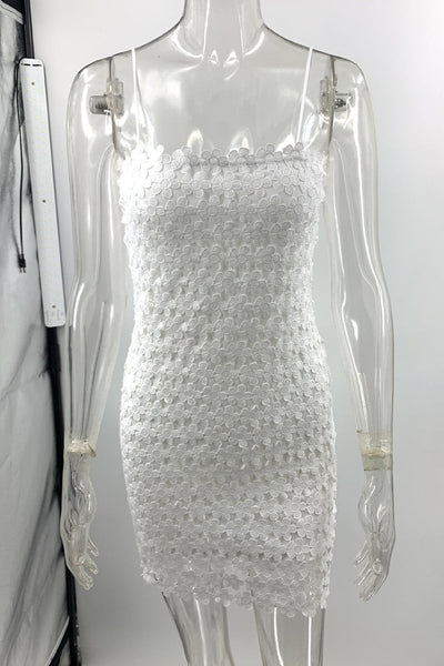Leire® | Sexy dresses with solid color hollow out lace skirt and one tier skirt