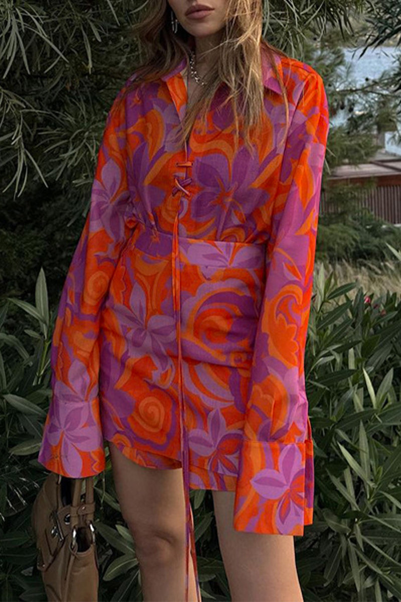 Juana® | Elegant shirt dresses with floral frenulum turn-down collars