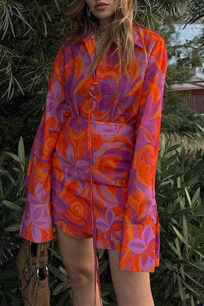 Juana® | Elegant shirt dresses with floral frenulum turn-down collars