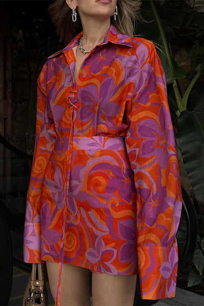 Juana® | Elegant shirt dresses with floral frenulum turn-down collars