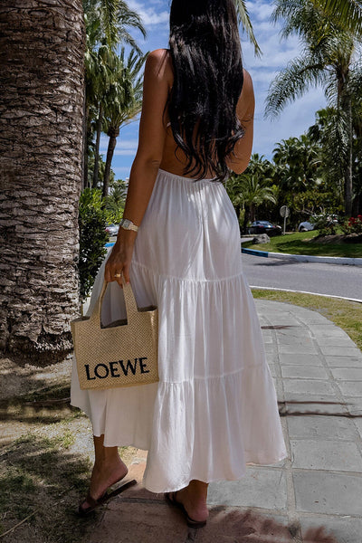 Cristina® | Sexy simple solid V neck backless sling dresses