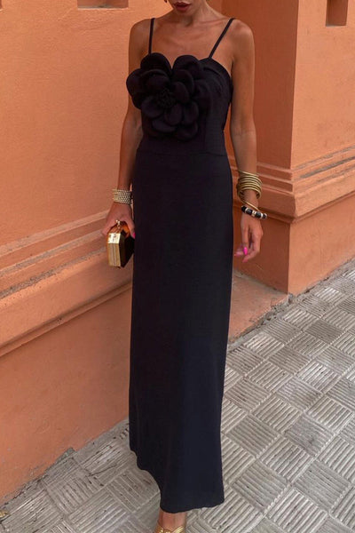 Elisa® | Celebrity Solid Color Floral Sling Dresses