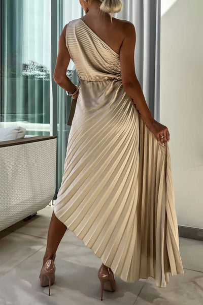 Deborah® | Sexy solid color ruffled slant collar dresses with appliqués