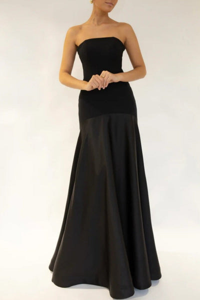 Gabriela® | Sexy formal backless contrast strapless long patchwork dresses