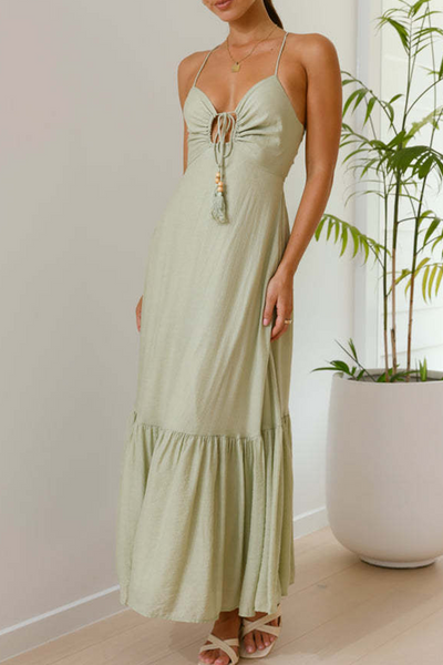 Hilda® | Sexy Solid Color Strappy V-Neck Sling Dresses (3 Colors)