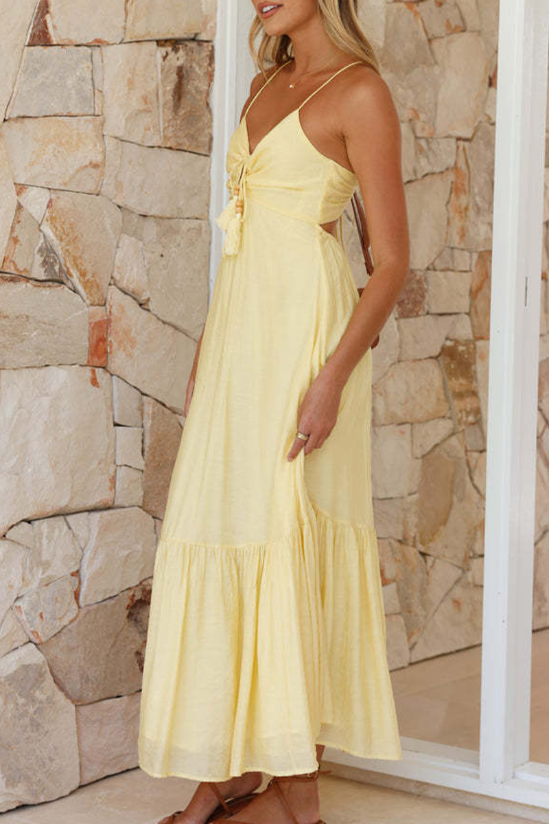 Hilda® | Sexy Solid Color Strappy V-Neck Sling Dresses (3 Colors)