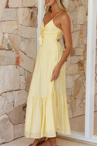 Hilda® | Sexy Solid Color Strappy V-Neck Sling Dresses (3 Colors)