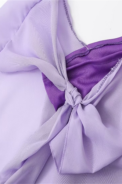 Pamela® | Sexy plain patchwork contrast dresses with slanted shoulders