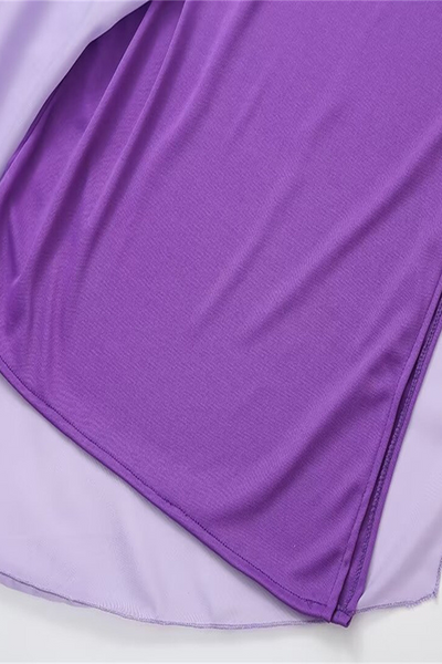 Pamela® | Sexy plain patchwork contrast dresses with slanted shoulders