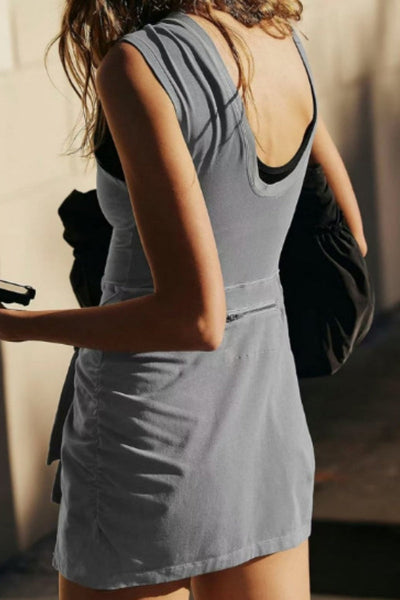 Stella® | Casual Solid Color Sleeveless Belted O-Neck Dresses (6 Colors)