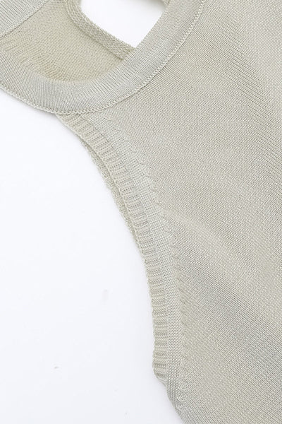 Jade® | Sexy solid color sleeveless halter neck knit dresses with slit