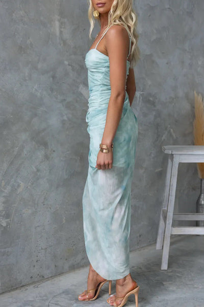 Diana® | Sexy Holiday Floral Slit Irregular Contrast Sling Dresses