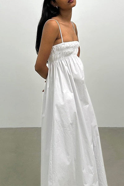 Charlotte® | Casual solid color square neck sling dresses for vacation
