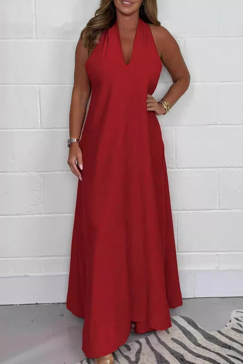 Carolina® | Daily Elegant Solid Color Sleeveless V-Neck Distressed Dresses (6 Colors)