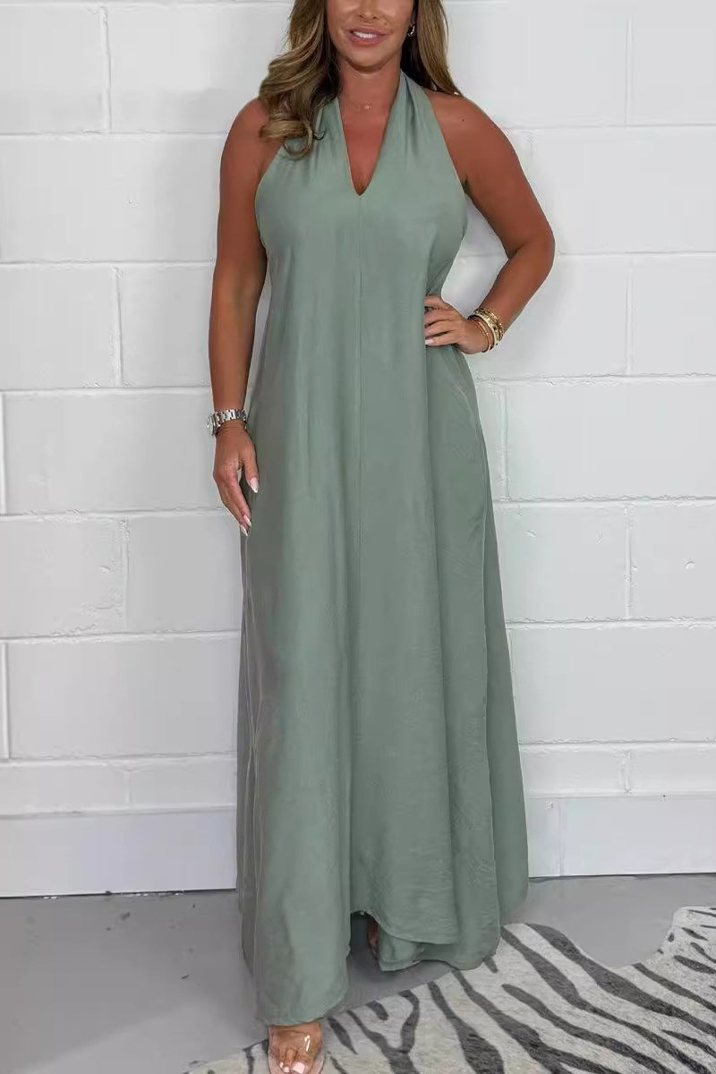 Carolina® | Daily Elegant Solid Color Sleeveless V-Neck Distressed Dresses (6 Colors)