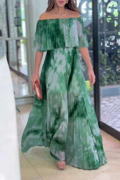 Carmen® | Elegant off-the-shoulder pleated dresses with gradient print