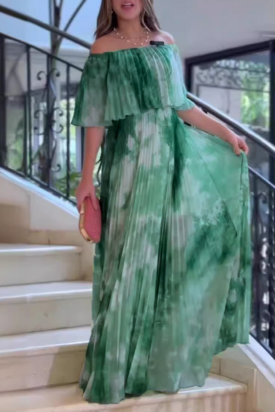 Carmen® | Elegant off-the-shoulder pleated dresses with gradient print