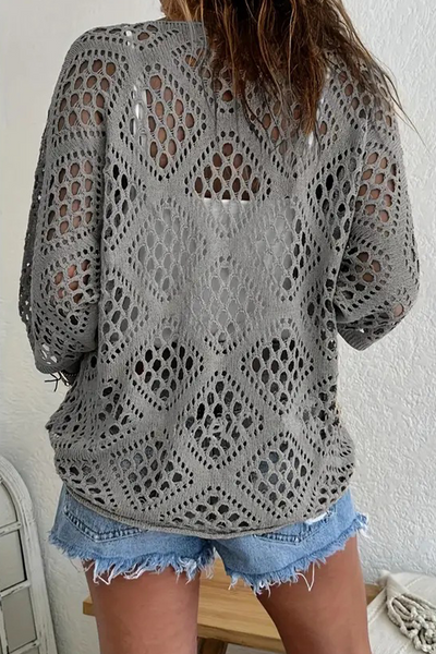 Mabel® | Casual Daily Solid Color Hollow Out V-Neck Sweaters (5 Colors)