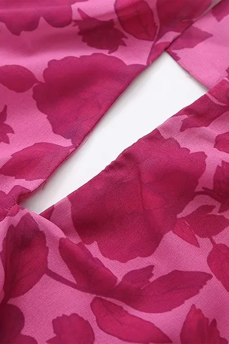 Camila® | Sexy Celebrity Dresses Floral Print Backless Halter Neck One Tier Skirt