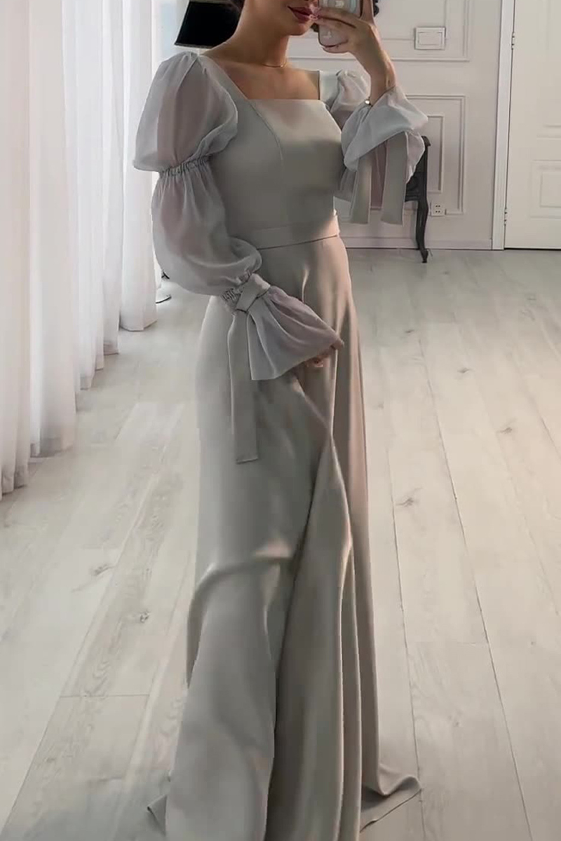 Ivy® | Elegant solid color evening dresses with lace-up and square neckline of celebrities