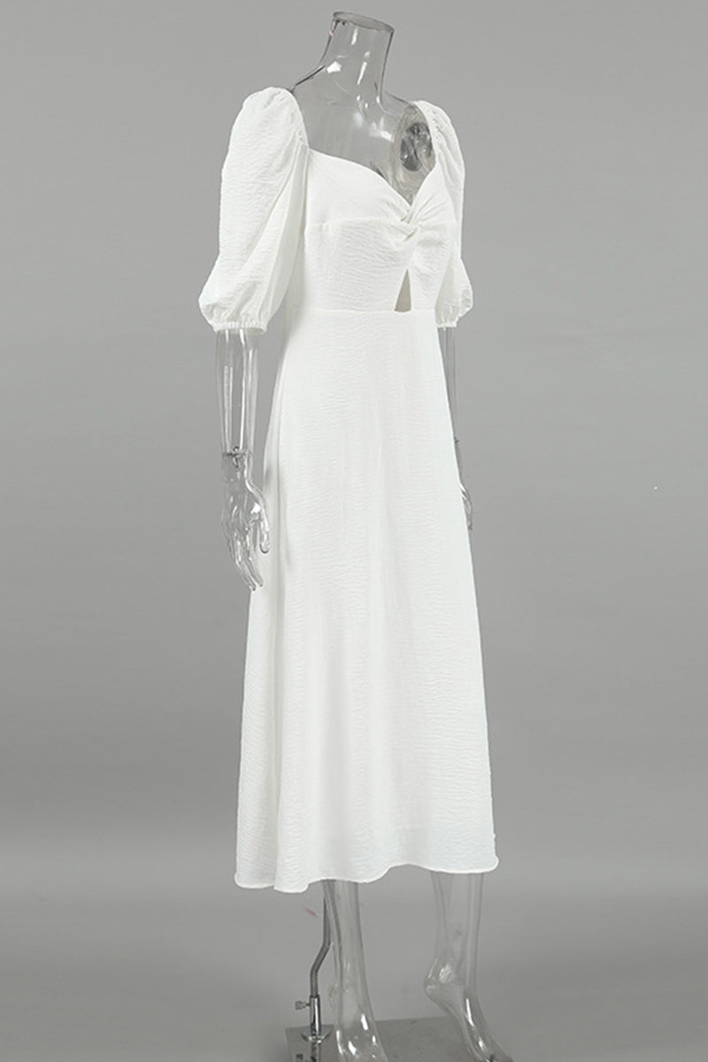 Hannah® | Elegant solid color A-line off-the-shoulder dresses with ruffles