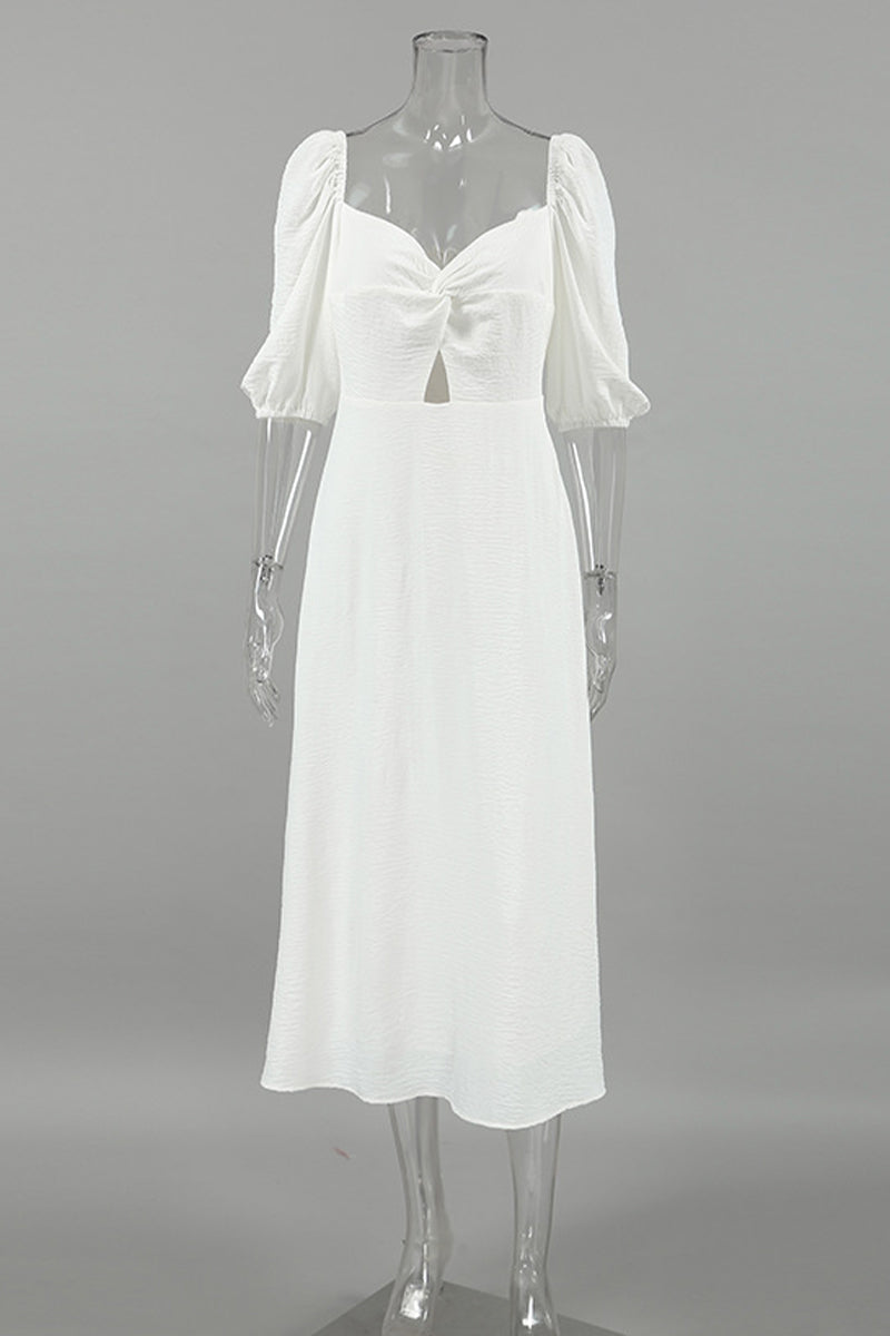 Hannah® | Elegant solid color A-line off-the-shoulder dresses with ruffles