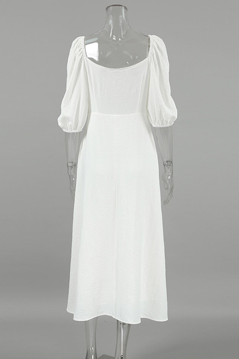 Hannah® | Elegant solid color A-line off-the-shoulder dresses with ruffles