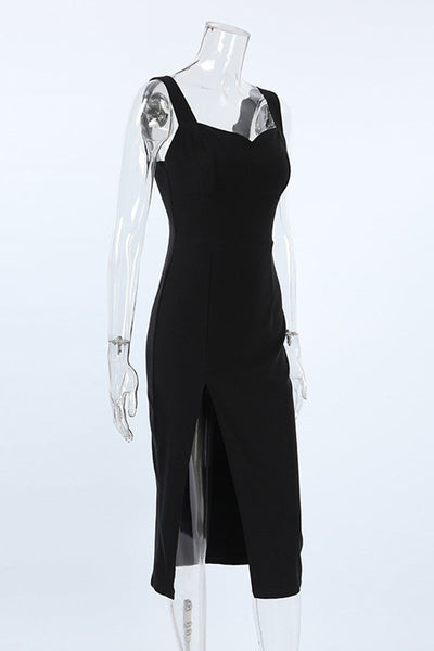 Aria® | Sexy solid color wrap skirt dresses with slit and V-neck
