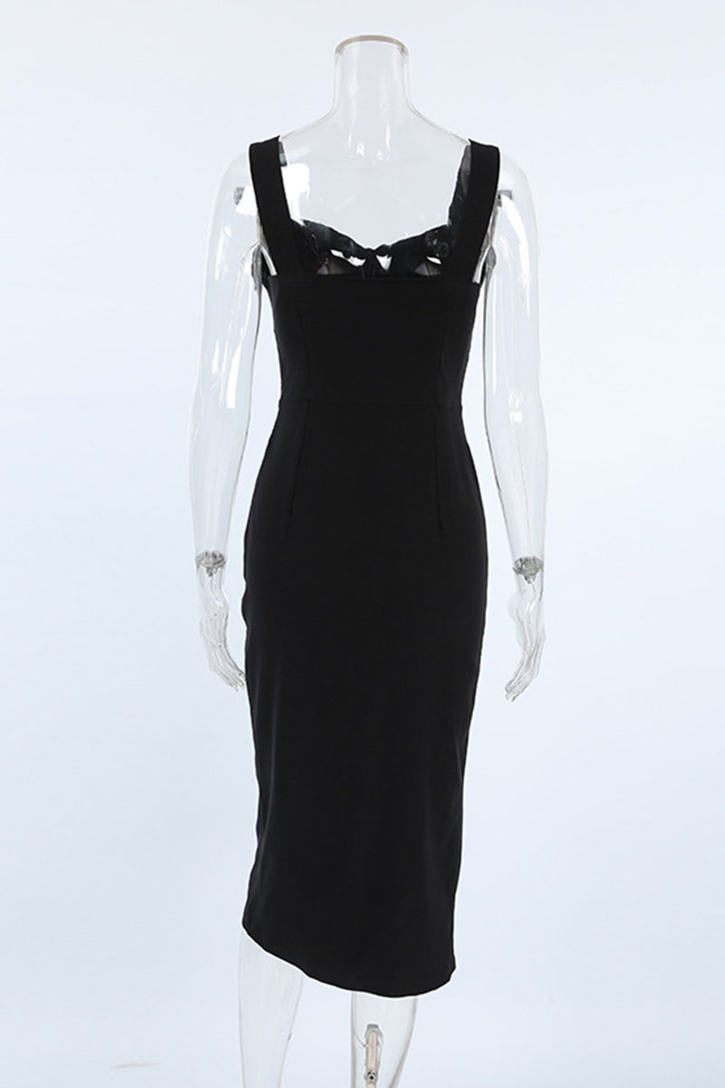 Aria® | Sexy solid color wrap skirt dresses with slit and V-neck