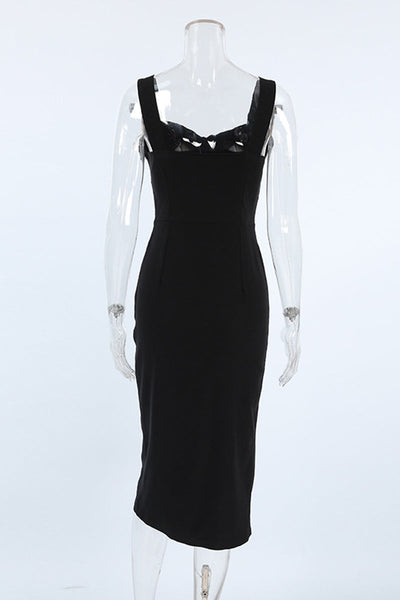 Aria® | Sexy solid color wrap skirt dresses with slit and V-neck
