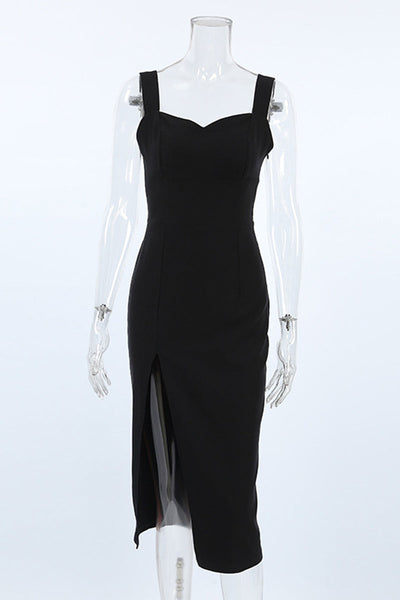 Aria® | Sexy solid color wrap skirt dresses with slit and V-neck