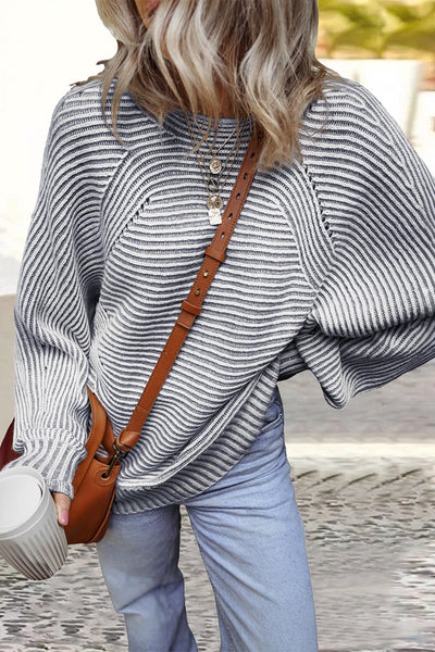 Bernadette® | Casual everyday sweaters with a striped structure and contrasting O-neck