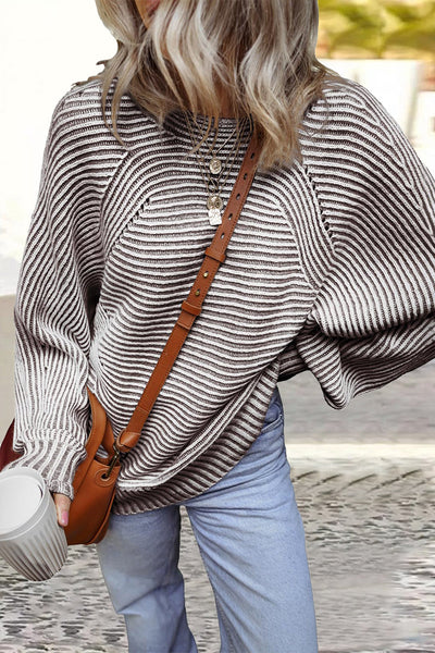Bernadette® | Casual everyday sweaters with a striped structure and contrasting O-neck