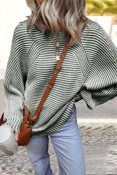 Bernadette® | Casual everyday sweaters with a striped structure and contrasting O-neck