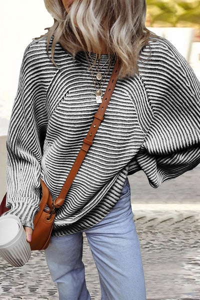 Bernadette® | Casual everyday sweaters with a striped structure and contrasting O-neck
