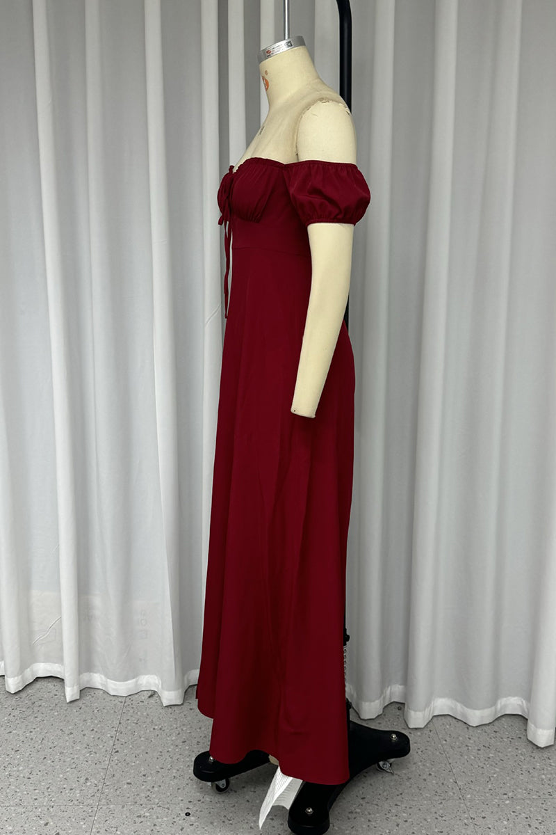 Angeline's® | Sexy off-the-shoulder A-line dresses with drawstring and slit