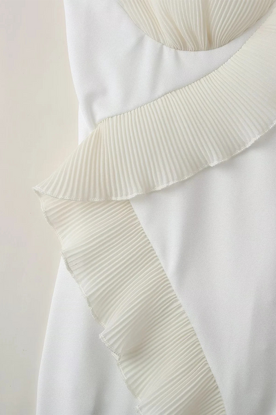 Daphne® | Sexy Solid Color Patchwork Ruffle V Neck Sling Dresses