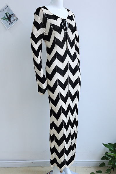 Ursula® | Sexy color block dresses with lace up V neck single tier skirt