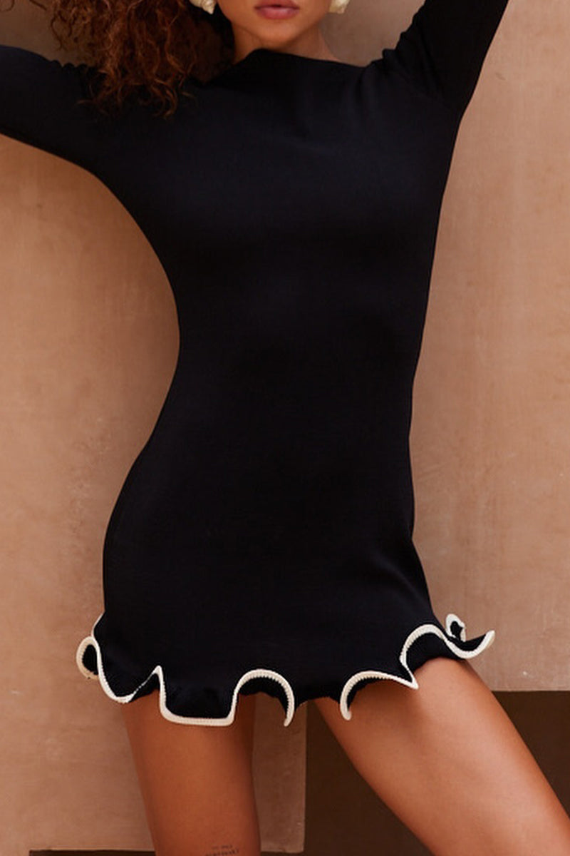 Sabrina® | Casual Daily Long Sleeve Thread Selvedge O-Neck Dresses (3 Colors)
